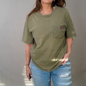 Vintage Wrangler Pocket Tee – Faded Olive